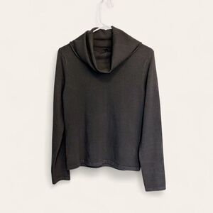 Isda & Co Wool Blend Cowl Neck Sweater Women’s M Brown  Minimalist Knit Vintage